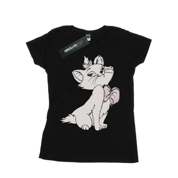 Disney Womens/Ladies Aristocats Marie Cotton Boyfriend T-Shirt - Black