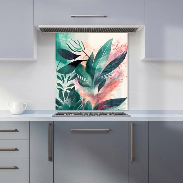 Warren Reed - Designer Green Feather leaves Tropical Kitchen Splashback