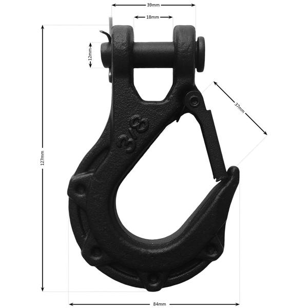 Winchmax Armourline Synthetic Rope 15m x 10mm, Hole Fix. 3/8 Inch Tactical Hook.