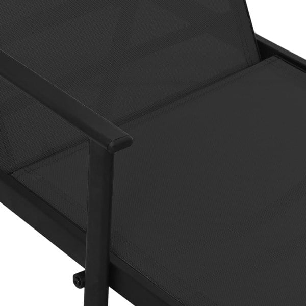 Berkfield Sun Lounger Steel and Textilene Fabric Black