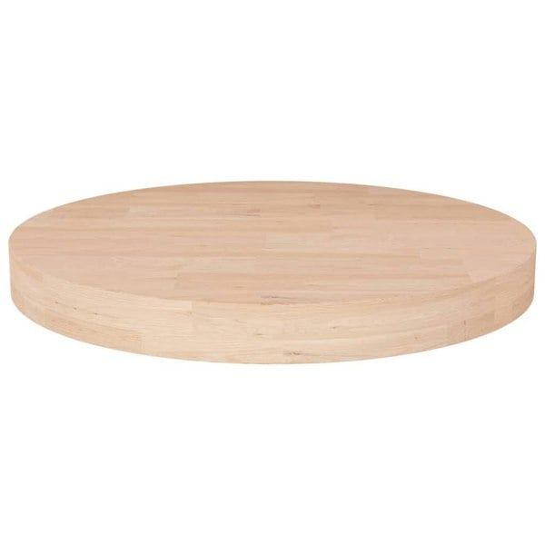 Berkfield Round Table Top �_�”�_30x4 cm Untreated Solid Wood Oak