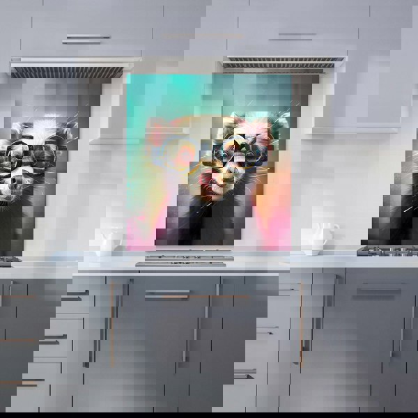 Warren Reed - Designer Ferret With Glasses Splashart Kitchen Splashback