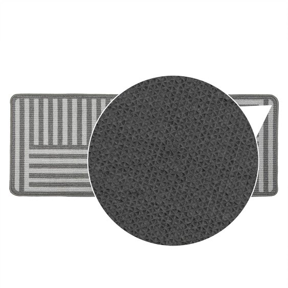 JVL Fiora Machine Washable Indoor Runner and Mat Set - Skyline Strata