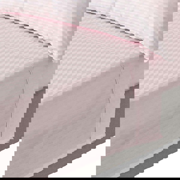 HOMESCAPES Silky 330 TC Egyptian Cotton Satin Stripe Flat Sheet