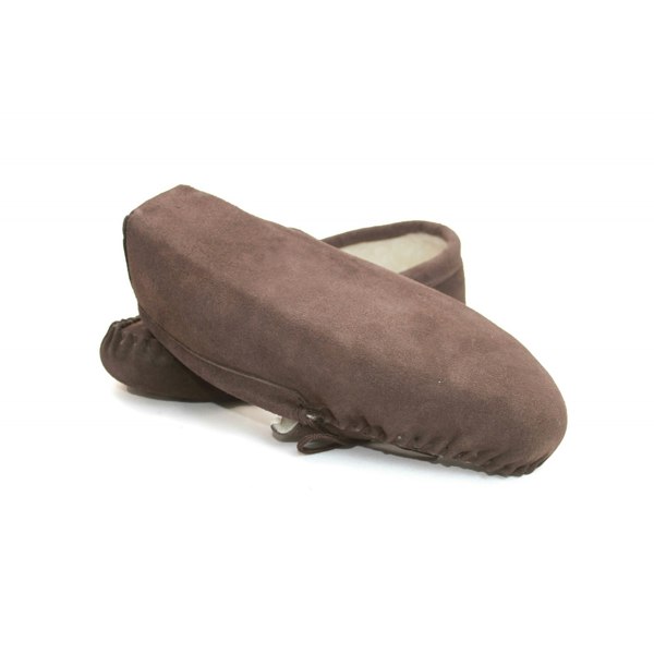 Eastern Counties Leather Unisex Wool-blend Soft Sole Moccasins - Chocolate