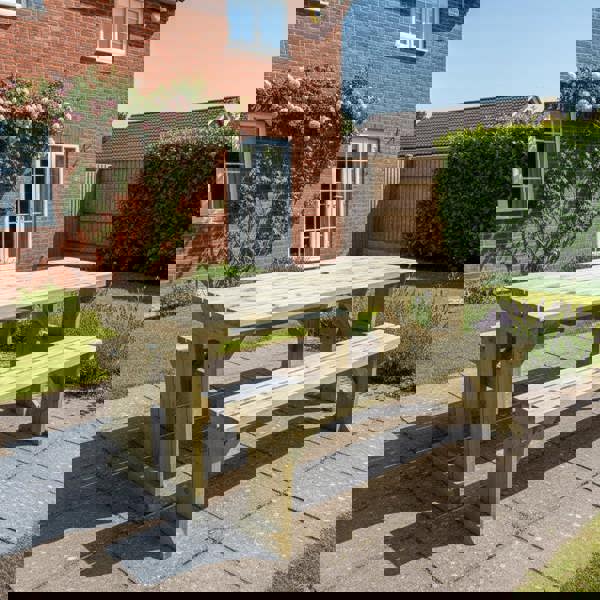 Arbor Garden Solutions Yews Space Saving Picnic Table and Benches Set