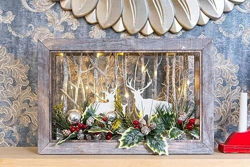 Wooden LED Reindeer Scene Table Top Christmas Decoration – Size Options Available image 6