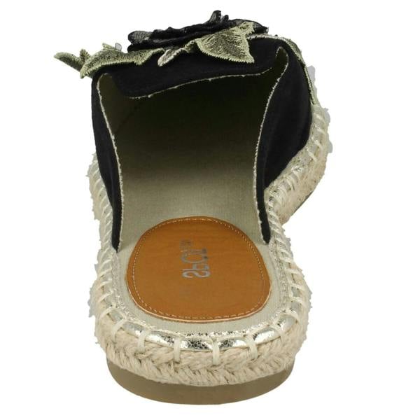 Spot On Ladies Spot On Flower Embellishment Espadrille Mules