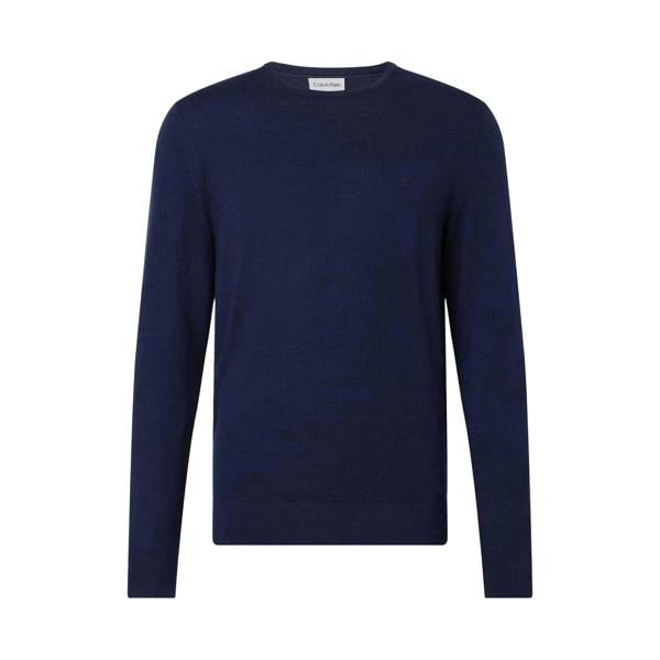 Calvin Klein Mens Merino Wool Jumper - Navy - 