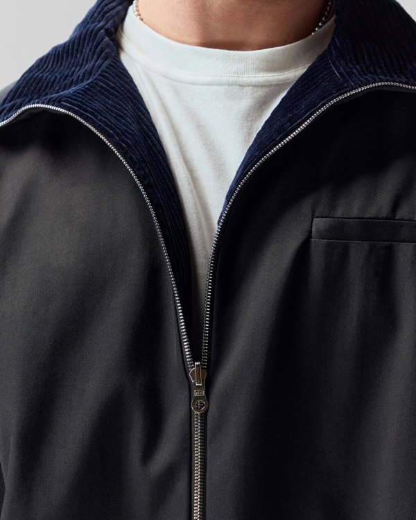 Frolickers Reversible Corduroy Bomber Jacket - Black / Navy