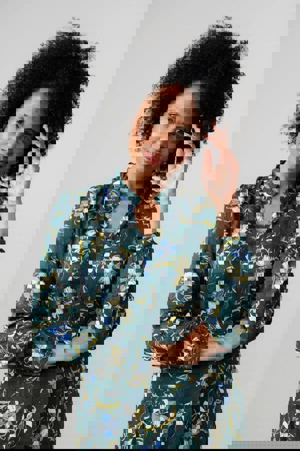 Lily & Me Amberley Floral Print Midi Dress Green