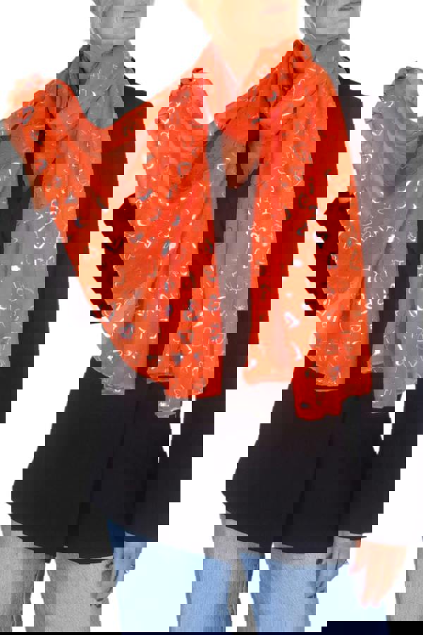 Paulo Due Silver Hearts Lightweight Cotton Scarf