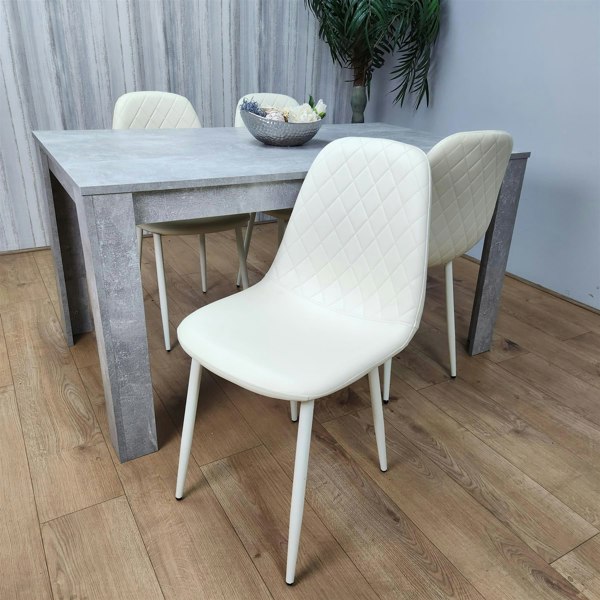 Kosy Koala Wooden Rectangle Dining Table Sets with Set of 4 Chairs, Grey and Cream