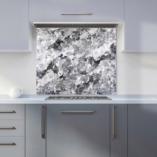 Warren Reed - Designer Silver And Black Quartz Effect Kitchen Splashback