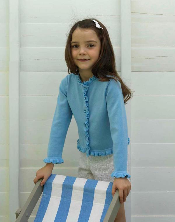 Rachel Riley Blue Frill Cardigan
