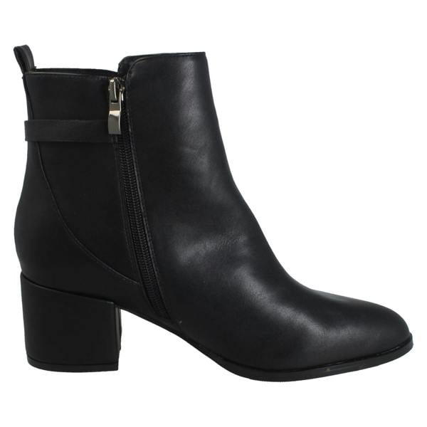 Spot On Ladies Spot On Wide Fit Zip Up Ankle Boots F51253