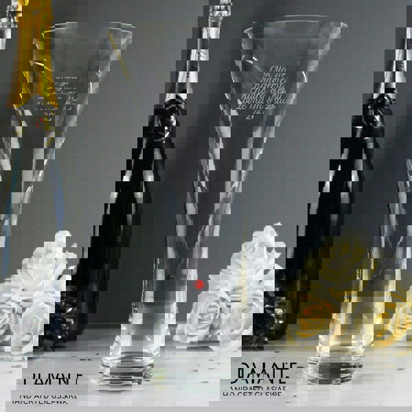 Personalised Memento Company Personalised Large Hand Cut Ruby Diamante Heart Vase