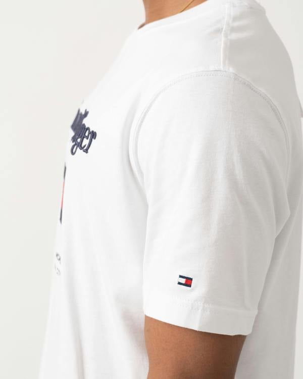 Tommy Hilfiger Embroidery Hilfiger Flag T-Shirt - White