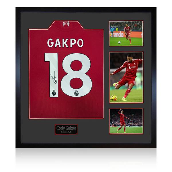 Cody Gakpo Signed Liverpool Shirt Elite Frame (ACG Cert)