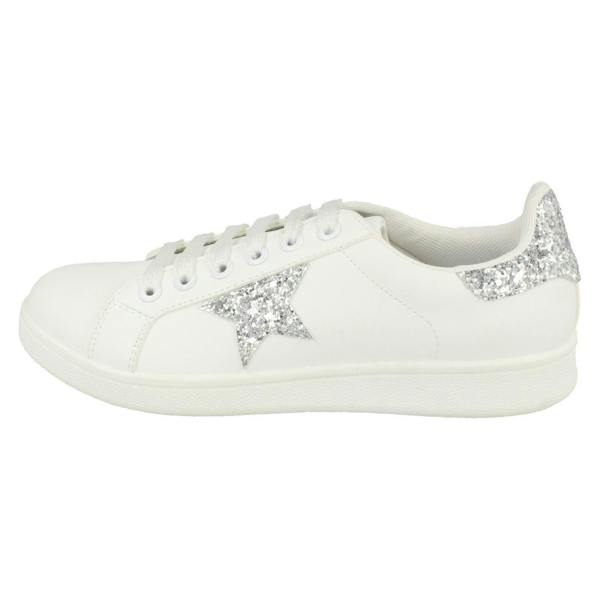 Spot On Ladies Spot On Glitter Star Pumps