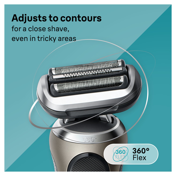 Braun Series 7 72-C7650CC Electric Shaver, With SmartCare Center, EasyClick Attachments - Gold