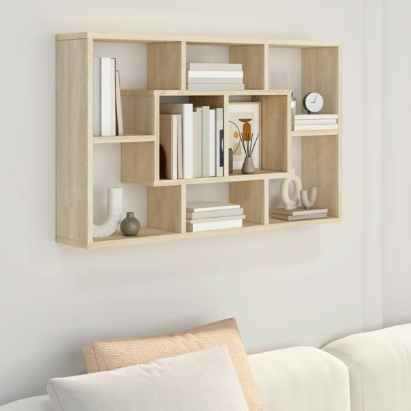 Berkfield Wall Shelf Sonoma Oak 85x16x52.5 cm Engineered Wood