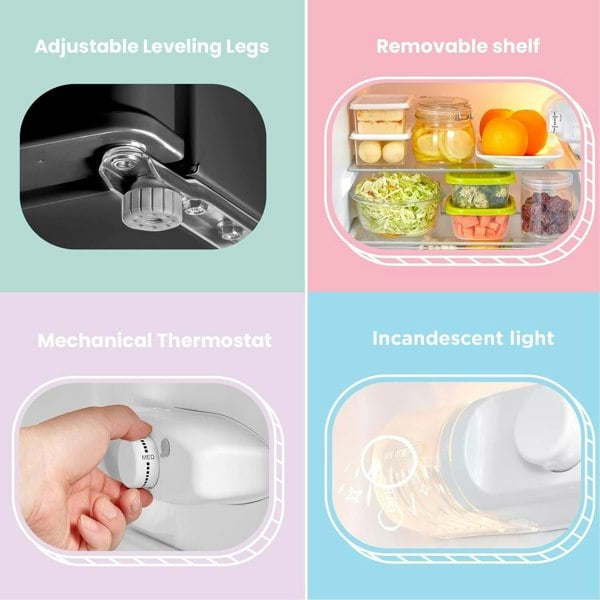 COMFEE 87L White/Black Under Counter Fridge Freezer with Adjustable Thermostat Comfee UK