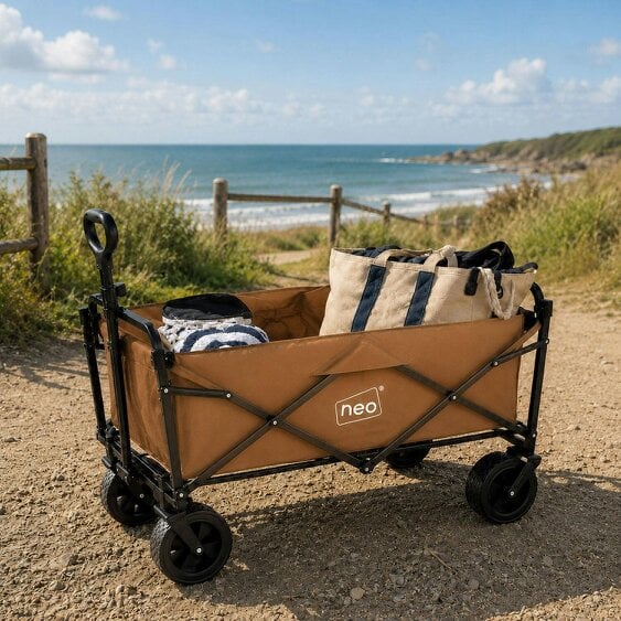 Neo Direct Neo Khaki Folding Wagon Garden Cart 138L 120kg