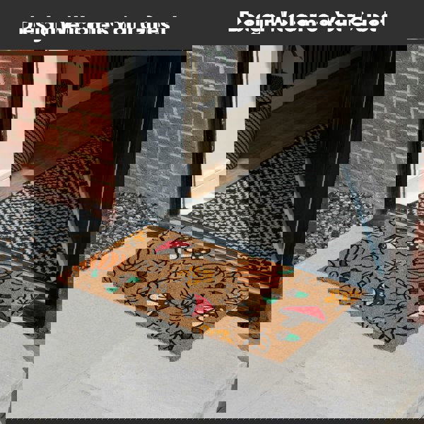 JVL Latex Backed Coir Entrance Doormat 45x75cm - Autumn