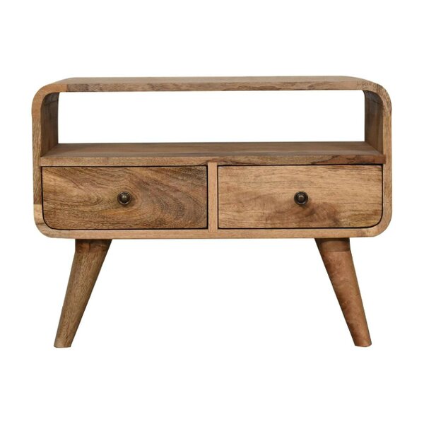 Wyld Haus Peschiera Mini Curved Oak Mango Wood TV Media Unit