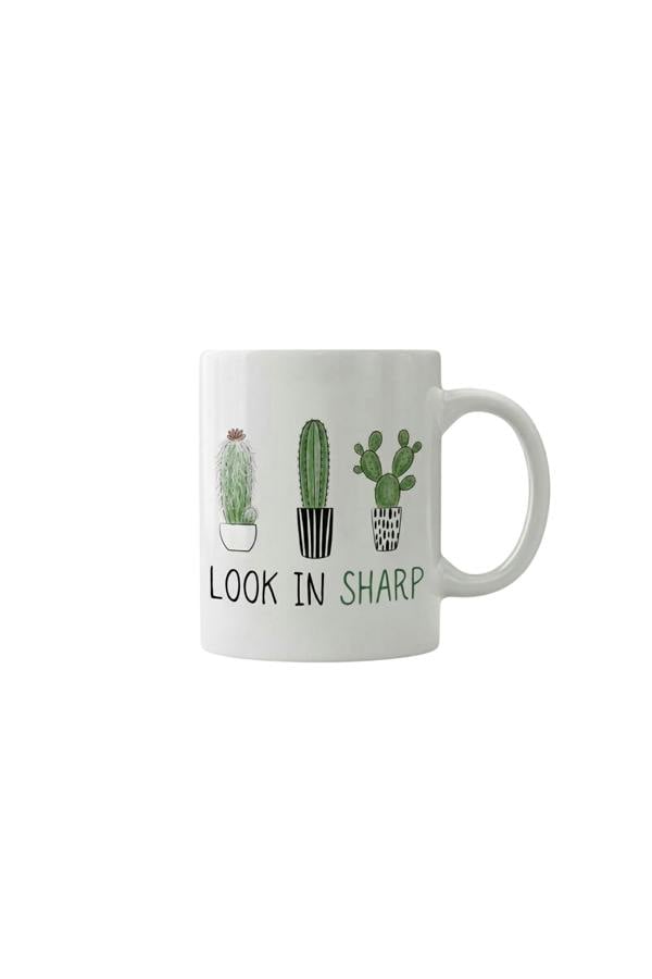 Dyzi Look in Sharp Cactus Quote Ceramic Coffee Mug White