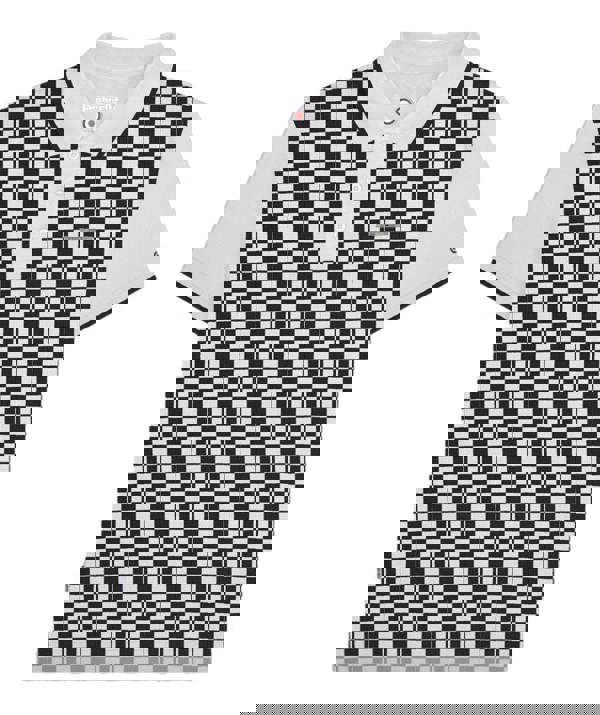 Lambretta Mens Checkered Casual Retro Mod Ska Black Polo Shirt