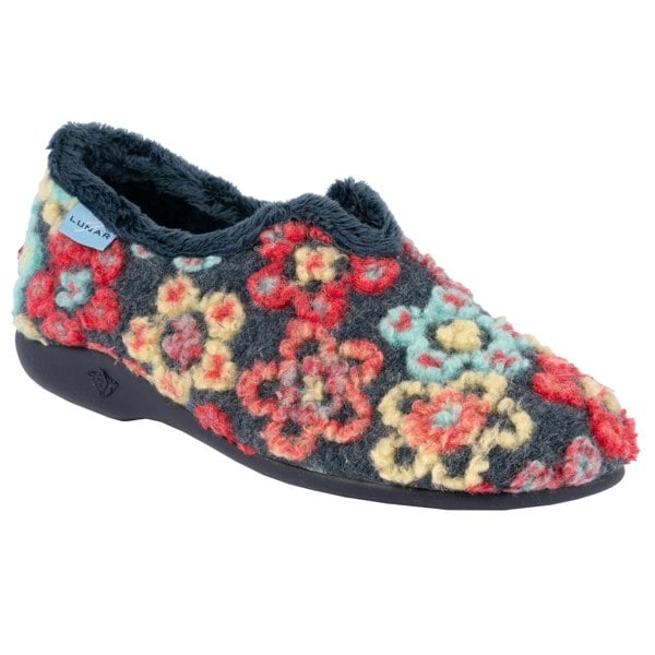 Lunar Women's Hippy Flower Slippers - Blue/Red/Yellow