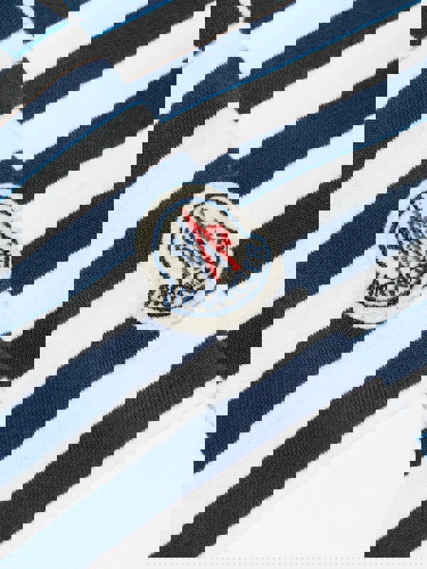 Moncler Enfant Girls Striped Logo T-Shirt in Navy