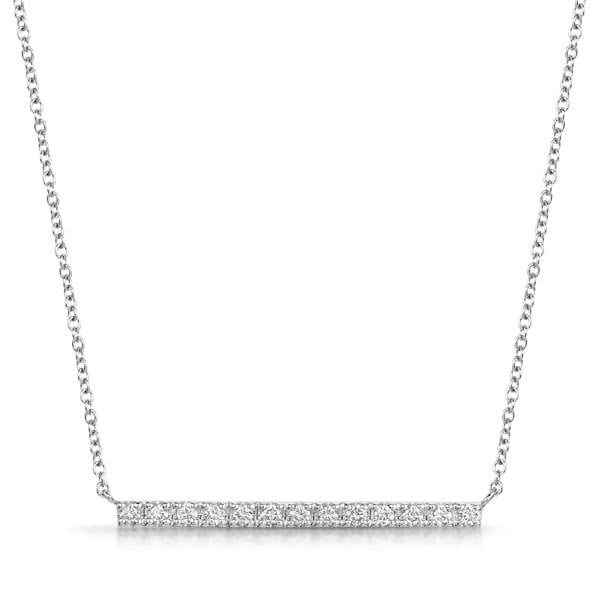 Sarah Layton Diamond Bar Pendant Necklace, 0.38ct - 18ct White Gold - BP3RD40-18W