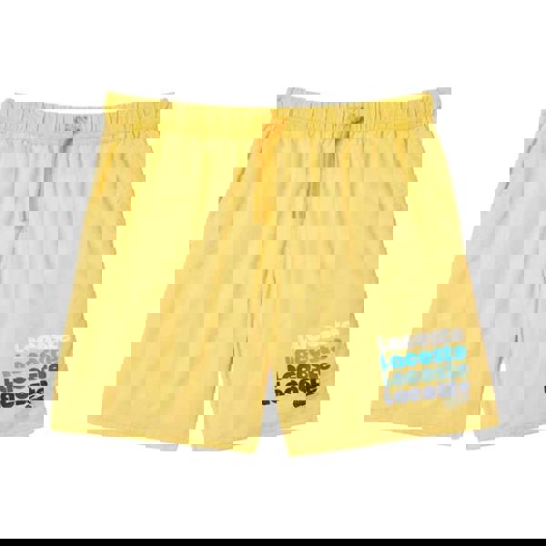 Lacoste Mens Washed Mid Length Swimming Trunks - Yellow