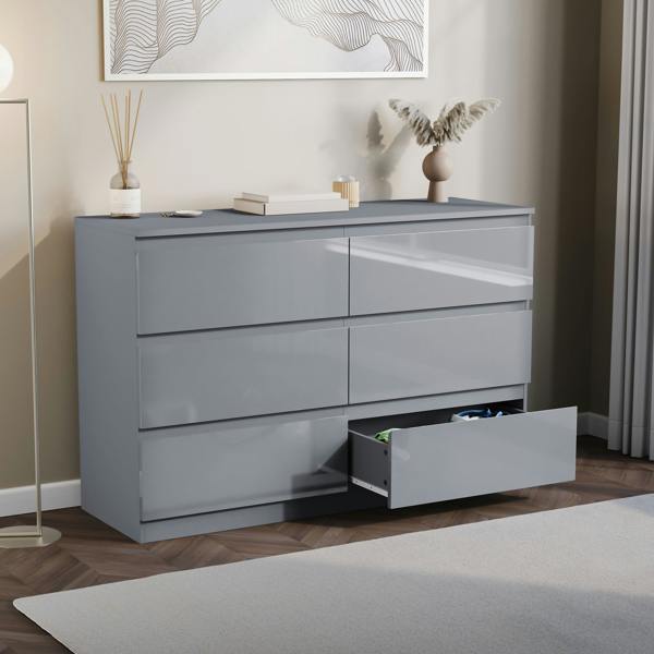 Vida Designs Glinton 6 Drawer Chest, Black