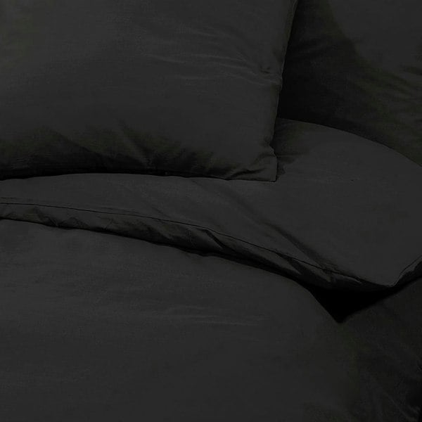 Berkfield Duvet Cover Set Black 135x200 cm Light-weight Microfiber
