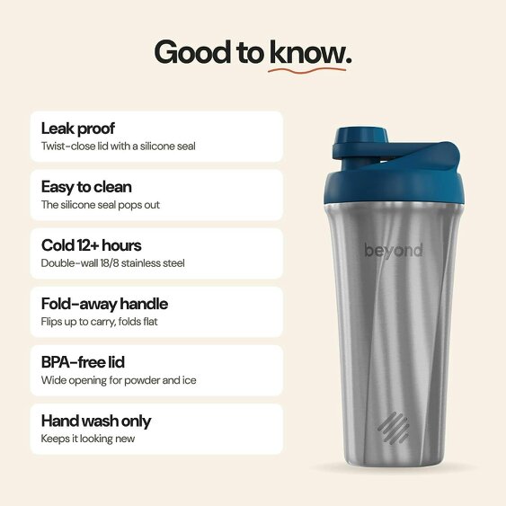 Beyond Shakers Brushed Steel & Blue Twist