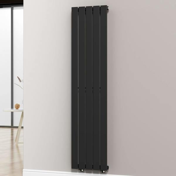 Black-376-x-1600-mm-Modern-Vertical-Flat-Panel-Designer-Radiator-Single-Panel-Radiator-Heater