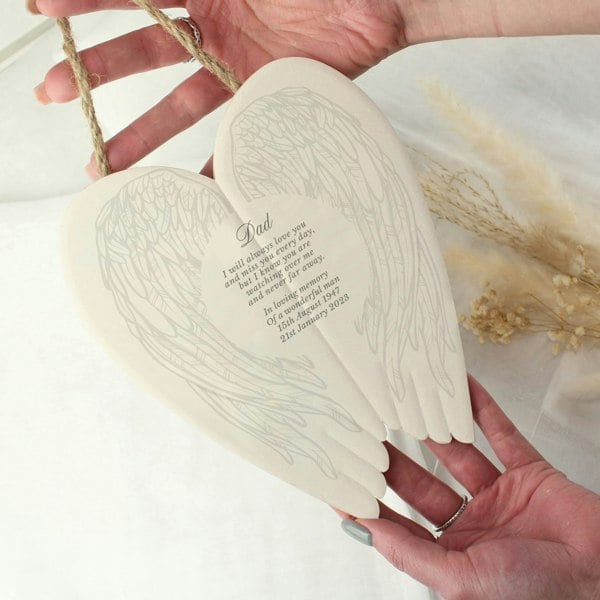 Personalised Memento Company Personalised In Loving Memory Ceramic Wings