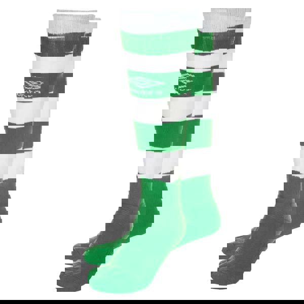 Umbro Mens Hoop Stripe Socks - Emerald Green/White