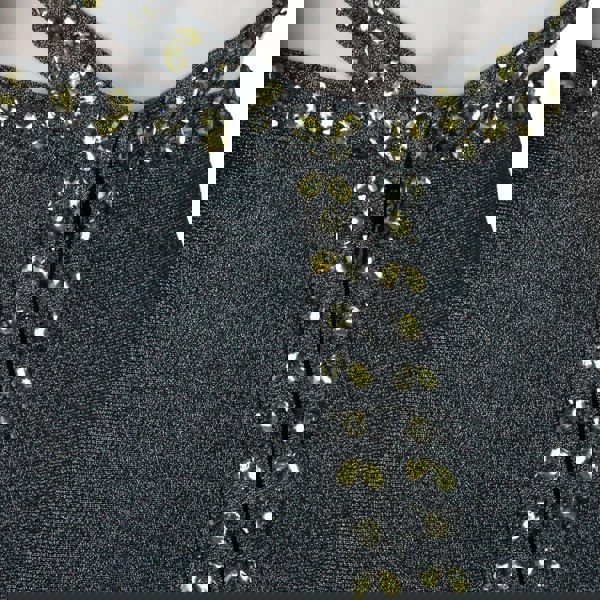 Herve Leger luxurious form fitting dress in a shimmering gunmetal tone