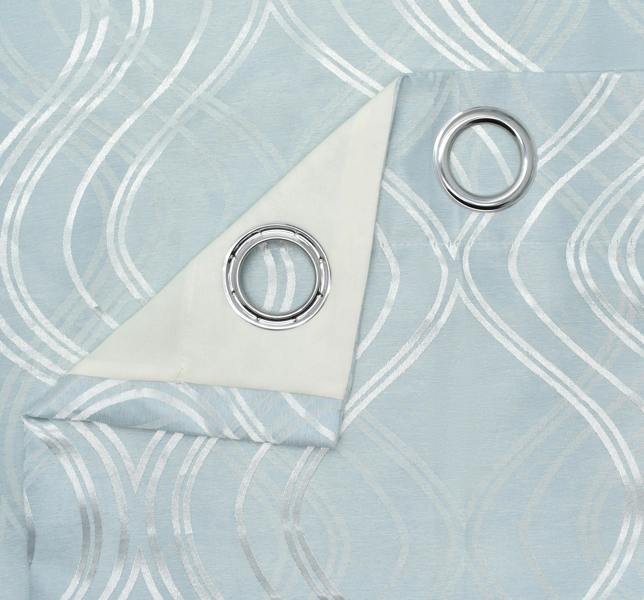 Intimates Elegant Ring Top Jacquard Lined Curtains, Soft Touch and Durable, for Living Room & Bedroom - 117cm x 183cm