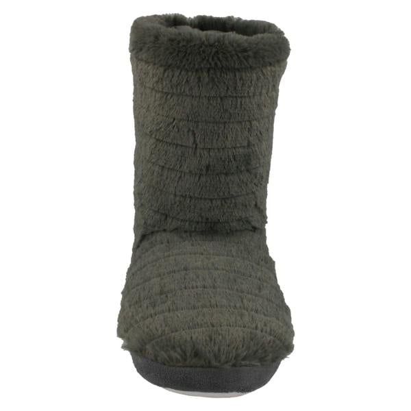 Spot On Ladies Spot On Soft Faux Fur Slipper Boots