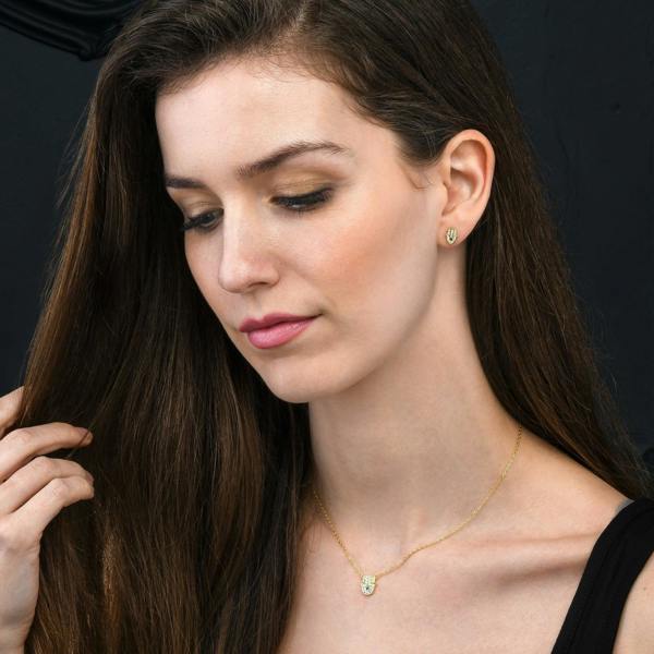 namana Gold Plated 925 Sterling Silver Hamza Pendant Necklace for Women