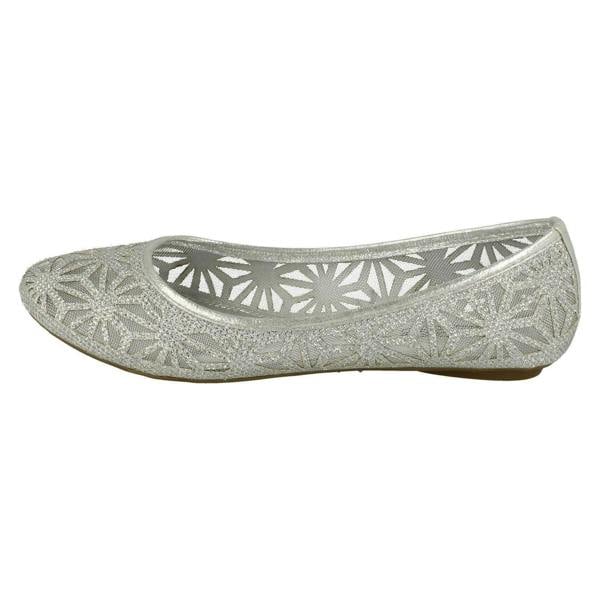 Spot On Ladies Spot On Cut Out Design Ballet Pump