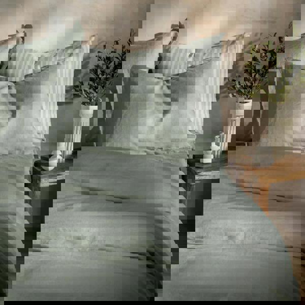 Soak&Sleep Misty Green French Linen Duvet Cover