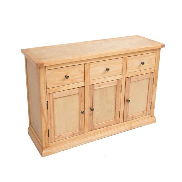 Cabinet Bits Lucca Waxed 3 Drawer 3 Door Sideboard Brass Knob