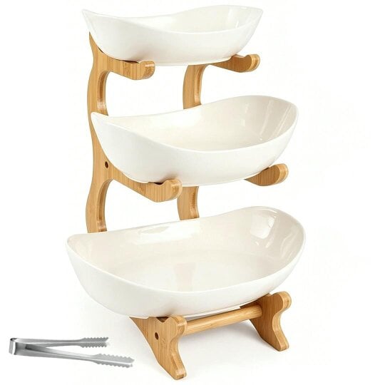 Havendro 3 Tier Fruit Storage Basket Bowl Holder Vegetable Utility Rack & Dining Stand